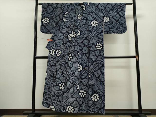 平和屋着物∴夏物　浴衣　有松鳴海絞り　枝花文　綿　逸品　CABL8035ze