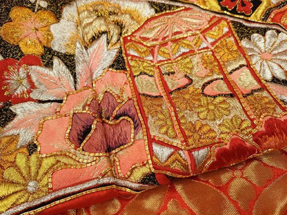 平和屋本店●色打掛　お引きずり　和装　婚礼　結婚式　花嫁　神社挙式　駒刺繍　地紙重ね吉祥花文　金銀糸　逸品　CABL8054ze