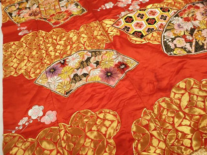 平和屋本店●色打掛　お引きずり　和装　婚礼　結婚式　花嫁　神社挙式　駒刺繍　地紙重ね吉祥花文　金銀糸　逸品　CABL8054ze