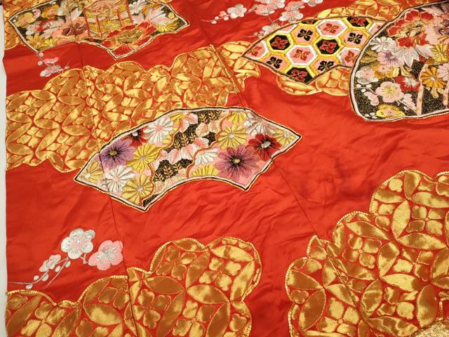 平和屋本店●色打掛　お引きずり　和装　婚礼　結婚式　花嫁　神社挙式　駒刺繍　地紙重ね吉祥花文　金銀糸　逸品　CABL8054ze