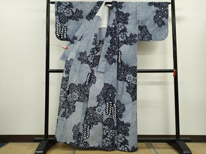 平和屋着物∴夏物　浴衣　有松鳴海絞り　花籠文　綿　逸品　CABL8038ze