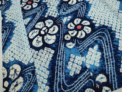 平和屋着物∴夏物　浴衣　有松鳴海絞り　蜘蛛絞り　流水舞花文　綿　逸品　CABL8033ze