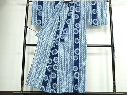 平和屋着物∴夏物　浴衣　蜘蛛絞り　傘　間道　逸品　DABJ4443cd