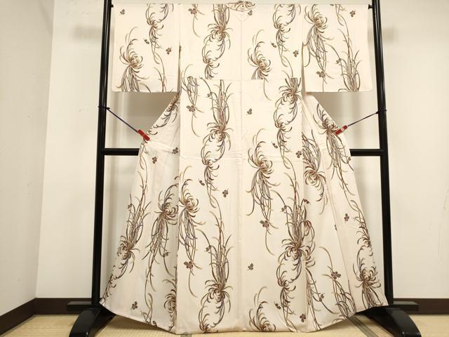 平和屋着物▽上質な小紋　単衣　乱菊　正絹　逸品　DABJ4453cd