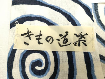 平和屋着物∴夏物　小紋・浴衣兼用　紗　渦巻　洗える着物　DABJ4450cd