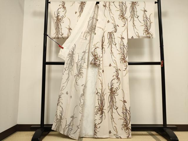平和屋着物▽上質な小紋　単衣　乱菊　正絹　逸品　DABJ4453cd