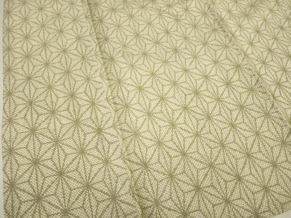 平和屋着物▽上質な紬　単衣　麻の葉文　正絹　逸品　DABJ4473cd