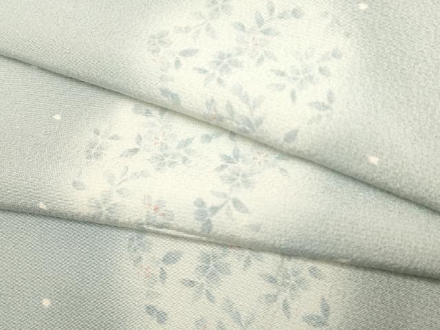 平和屋着物▽上質な小紋　単衣　草花丸文　蛍暈し　正絹　逸品　DABJ4470cd