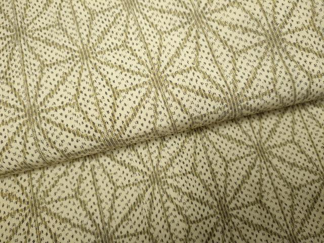 平和屋着物▽上質な紬　単衣　麻の葉文　正絹　逸品　DABJ4473cd