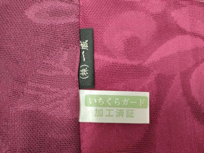 平和屋着物▽道中着　スリーシーズン　春夏秋　塵除け　草花　ロング丈　正絹　逸品　DABJ4462cd