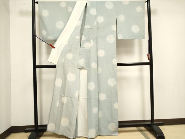 平和屋着物▽上質な小紋　単衣　草花丸文　蛍暈し　正絹　逸品　DABJ4470cd