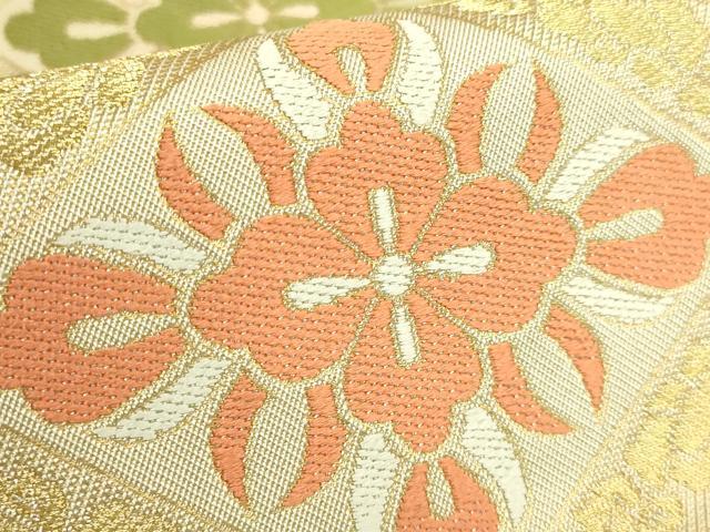 平和屋着物●極上　西陣　川島織物　六通柄　本袋帯　格天井菱文　金糸　逸品　DZAB9863kh6