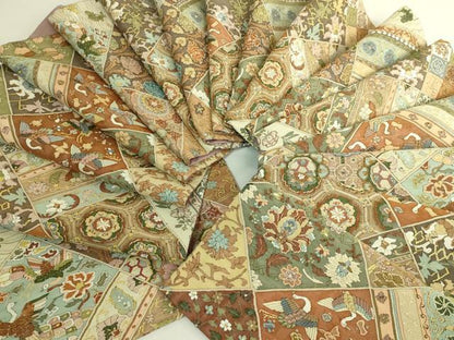 平和屋本店●最高級　明綴れ　全通柄袋帯　吉祥花鳥文　金糸　逸品　DZAB9894kh6