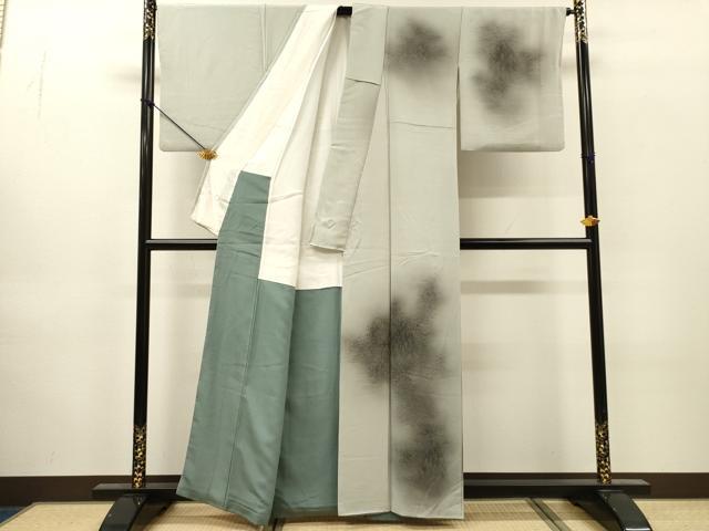 平和屋着物▼訪問着　手描き　樹林文　暈し染　正絹　逸品　DABJ7079fe