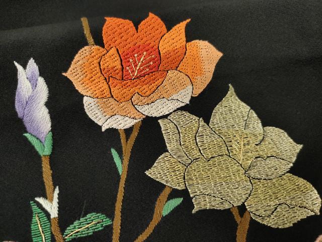 平和屋本店●中国三大刺繍 相良刺繍 手刺繍 お引きずり・お引き摺り・引き振袖 仮絵羽 和装 結婚式 舞妓 芸妓 芸者 衣装 金糸 AABK8397fw