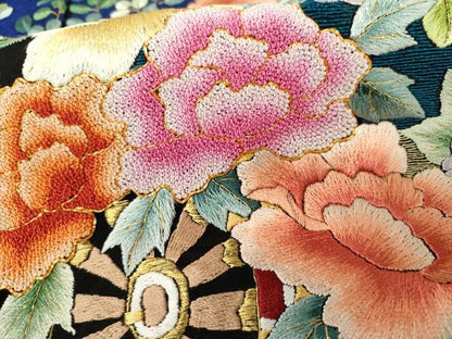 平和屋本店●相良刺繍 手刺繍  お引きずり・お引き摺り・引き振袖 仮絵羽 和装 結婚式 舞妓 芸妓 芸者 衣装 駒刺繍 逸品 AABK8419fw