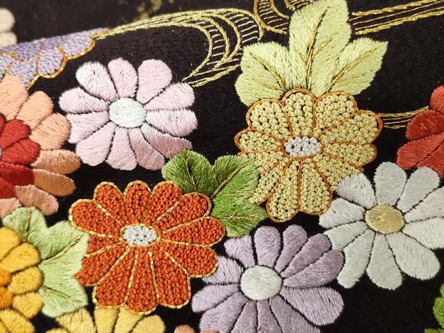 平和屋本店●中国三大刺繍 相良刺繍 手刺繍 お引きずり・お引き摺り・引き振袖 仮絵羽 和装 結婚式 舞妓 芸妓 芸者 衣装 駒刺繍 AABK8418fw
