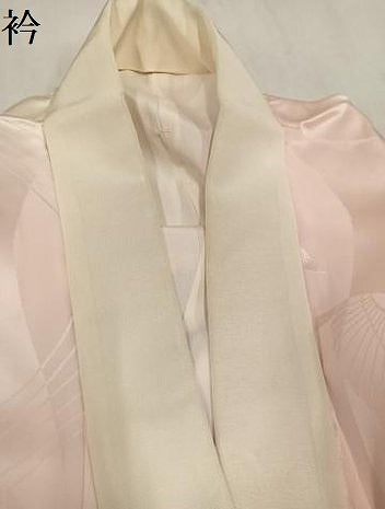 平和屋着物●振袖用長襦袢　袷　群れ鶴地紋　暈し染め　正絹　逸品　AABL8864ph