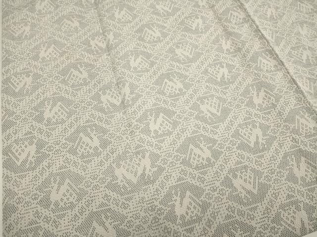 平和屋着物▽本塩沢　単衣　有栖川文様　ロング丈　正絹　逸品　DABJ4488cd