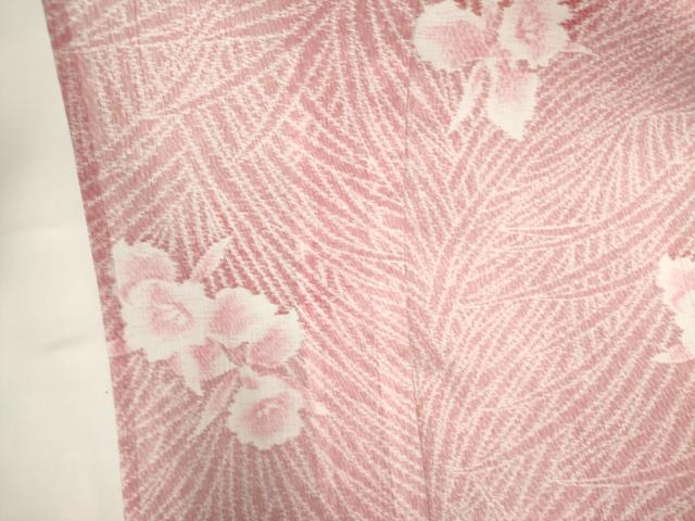 平和屋着物＊夏物　小紋　紗　草花文　蘭　DABJ4455cd