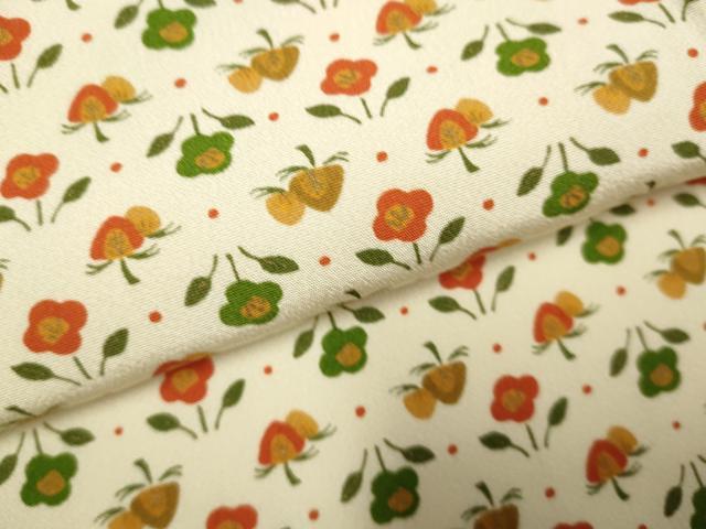平和屋着物▽上質な小紋　単衣　舞花文　正絹　逸品　未使用　DABJ4512cd