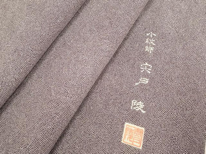 平和屋着物▽小紋師　宍戸陵　江戸小紋　単衣　鮫小紋柄　正絹　逸品　未使用　DABJ4487cd