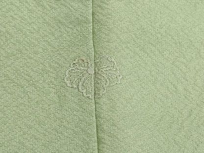平和屋着物■上質な色無地　菱地紋　若菜色　正絹　逸品　DABJ5378qa