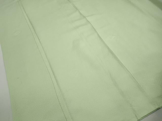 平和屋着物■上質な色無地　菱地紋　若菜色　正絹　逸品　DABJ5378qa
