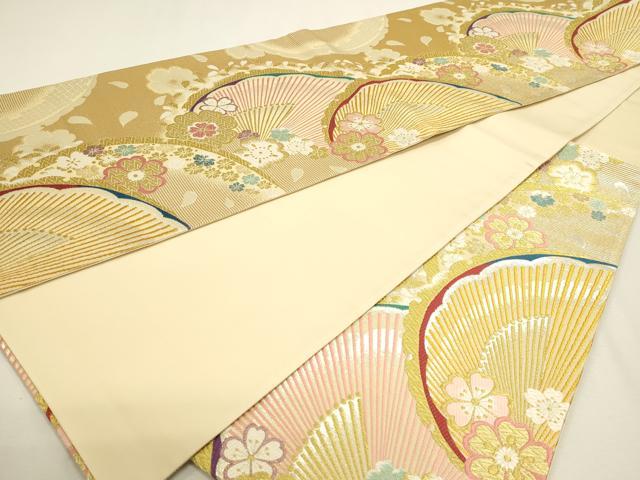 平和屋本店▼六通柄袋帯　唐織　舞花文　本金箔　正絹　逸品　DABJ6068sf