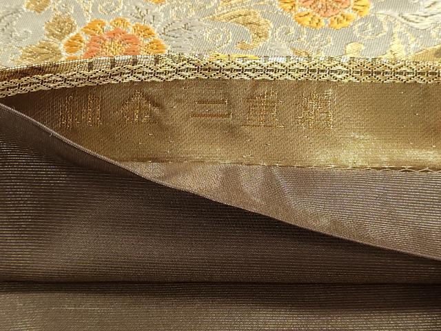 平和屋本店▼六通柄袋帯　正倉院花文　純金二重箔　正絹　逸品　DABJ6108sf
