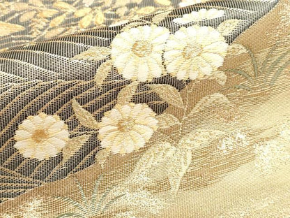平和屋本店▼六通柄袋帯　唐織　九百錦　山水優彩花文　本金貮重箔　正絹　逸品　DABJ6106sf