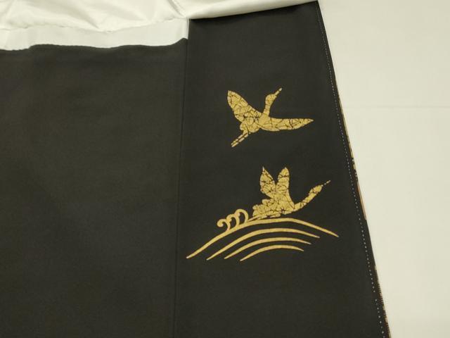 平和屋着物■豪華黒留袖　駒刺繍　飛鶴　宝尽くし　金彩　さが美扱い　正絹　逸品　DABJ5551qp