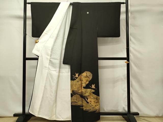 平和屋着物■豪華黒留袖　駒刺繍　飛鶴　宝尽くし　金彩　さが美扱い　正絹　逸品　DABJ5551qp