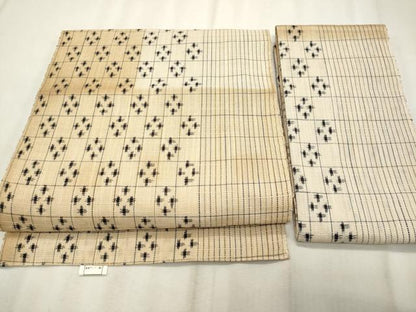 平和屋着物＊夏物　つけ帯　幾何学文様　正絹　逸品　CABL2303fb