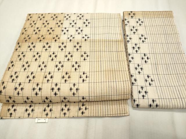 平和屋着物＊夏物　つけ帯　幾何学文様　正絹　逸品　CABL2303fb