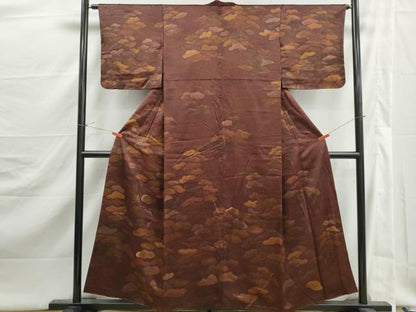 平和屋着物■訪問着　刺繍　枝松文　金彩　正絹　逸品　DABJ5401qa