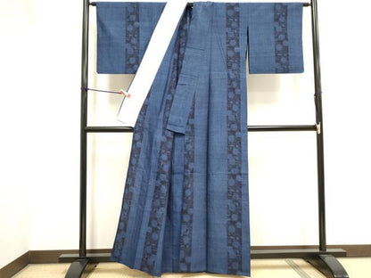 平和屋着物▽上質な紬　単衣　花間道　正絹　逸品　DABK1018cd