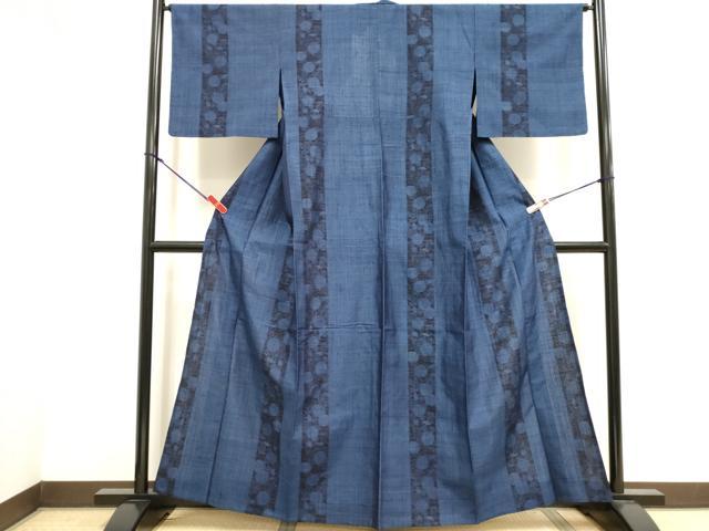 平和屋着物▽上質な紬　単衣　花間道　正絹　逸品　DABK1018cd