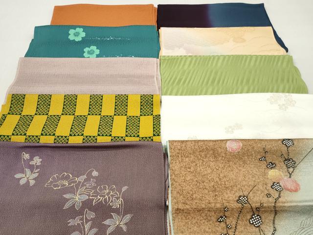 平和屋着物★和装小物 帯揚げ10枚セット 丹後ちりめん 正絹 逸品 DABJ2245xg