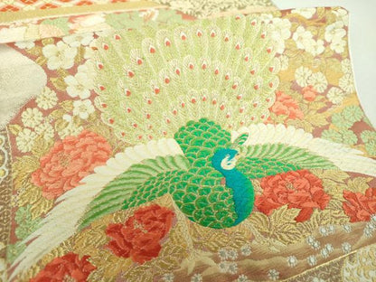 平和屋着物▼六通柄袋帯　唐織　東照宮参内　金糸　正絹　逸品　DABI6815ps