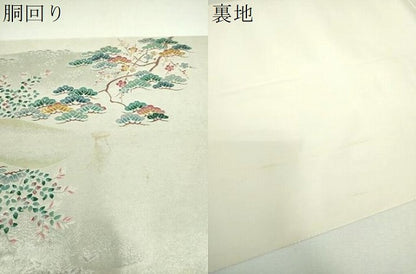 平和屋着物●西陣 長嶋成織物 ながしま帯 本加賀友禅作家 浅野冨治男監修 太鼓柄袋帯 唐織 後楽園 引箔 瀞銀錦 正絹 逸品 DABI6892ps