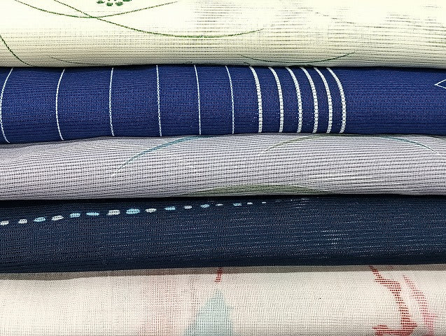 平和屋着物■夏物 小紋 絽 紗 洗える着物 まとめて20点 鶴 蝶 花柄 型染め 着用可能多数 mmm1425