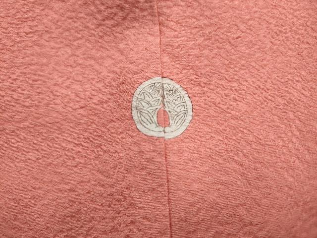 平和屋着物■上質な色無地　霞地紋　甚三紅色　正絹　逸品　DABJ5513qa
