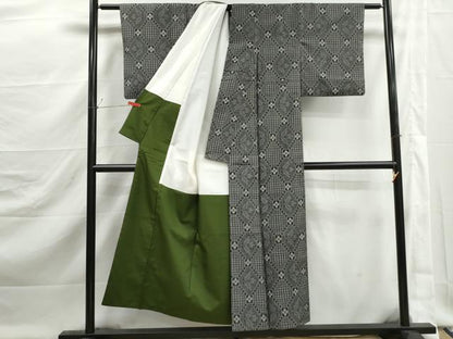 平和屋着物■本場村山大島紬　花菱文　正絹　逸品　DABJ5494qa