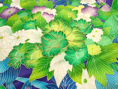 平和屋着物■訪問着　駒刺繍　草花文　暈し染め　金彩　正絹　逸品　DABJ5487qa