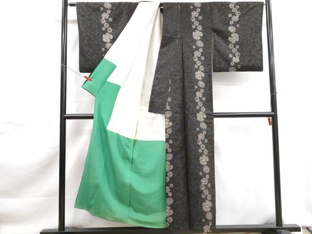 平和屋着物■本場大島紬　割り込み絣　唐草花間道　正絹　逸品　DABJ5511qa