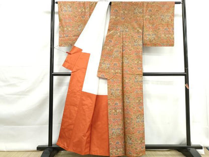 平和屋着物■本場大島紬　抽象花文　舟　正絹　逸品　DABJ5492qa
