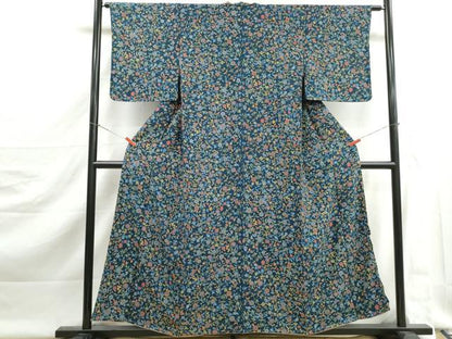 平和屋着物■上質な小紋　花唐草文　正絹　逸品　DABJ5505qa