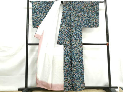 平和屋着物■上質な小紋　花唐草文　正絹　逸品　DABJ5505qa