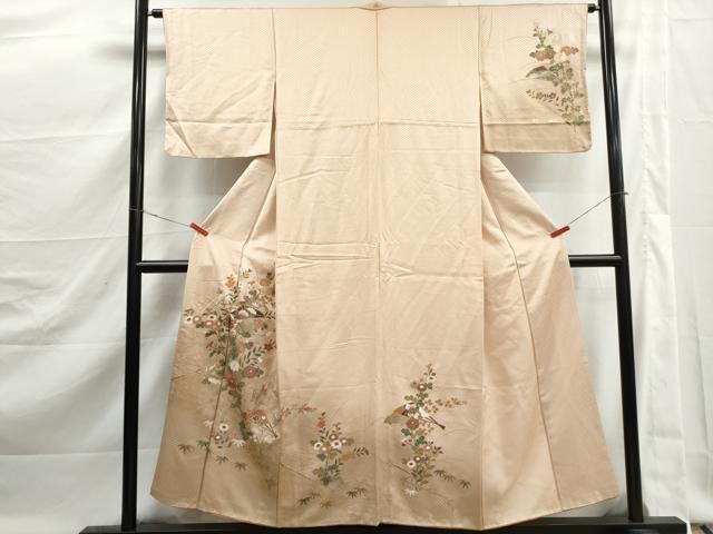 平和屋着物■訪問着　扇面草花文　暈し染め　金彩　正絹　逸品　DABJ5508qa